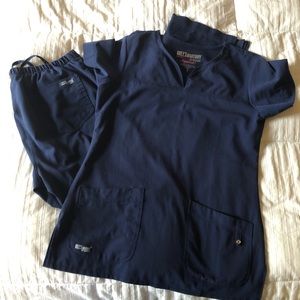 EUC Barco Grey's Anatomy Navy Blue Scrub Set